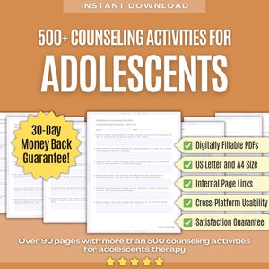 Adolescents Counseling Activities | Counseling, Activities, Therapist, Therapy, Counselor, Template, Mental Health, Worksheet, Workbook