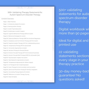 Autism Spectrum Disorder Validating Therapy Statements | Therapy ...