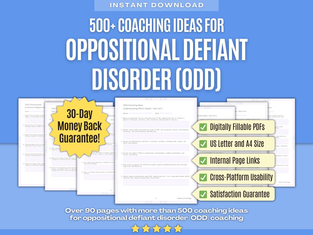 Oppositional Defiant Disorder ODD Coaching Ideas Coaching, Workbook ...
