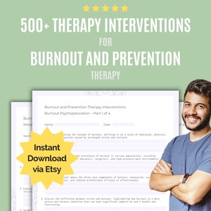 Burnout and Prevention Therapy Interventions | Therapy, Intervention, Strategy, Therapist, Counselor, Counseling, Mental Health, Worksheet