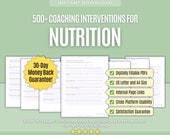 Nutrition Coaching Interventions | Coaching, Workbook, Template, Worksheet, Resource, Tool, Coach, Bundle, eBook, Content, Program, Gift