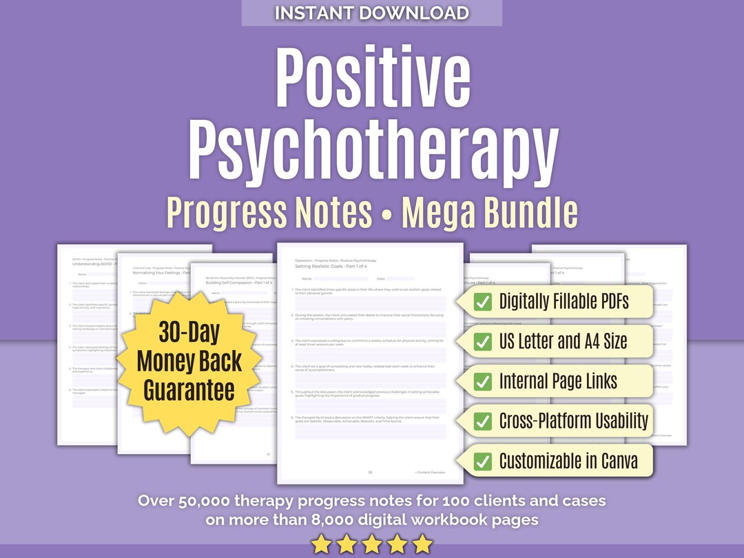 Positive Psychotherapy • Progress Notes Mega Bundle • Canva, Tools ...