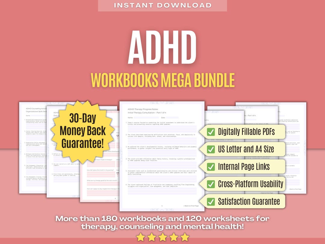 ADHD Therapy Mega Bundle | ADHD Counseling, Mental Health, Session ...