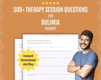 Bulimia Therapy Session Questions | Therapy, Question, Therapist, Counselor, Counseling, Mental Health, Worksheet, Template, Workbook, Idea