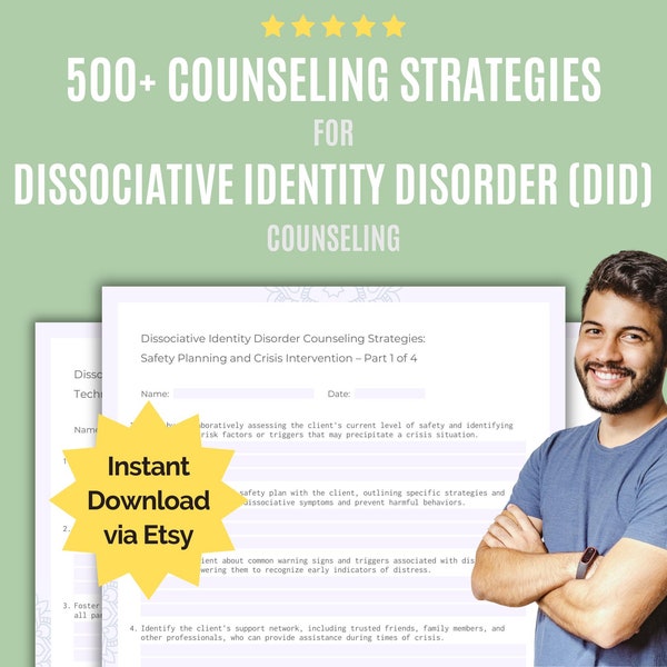 Dissociative Identity Disorder (DID) Counseling Strategies | Counseling, Strategies, Therapist, Therapy, Counselor, Mental Health, Worksheet