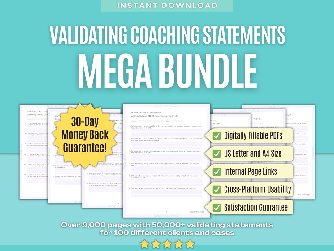 Validating Coaching Statements MEGA BUNDLE | Coaching, Workbook ...