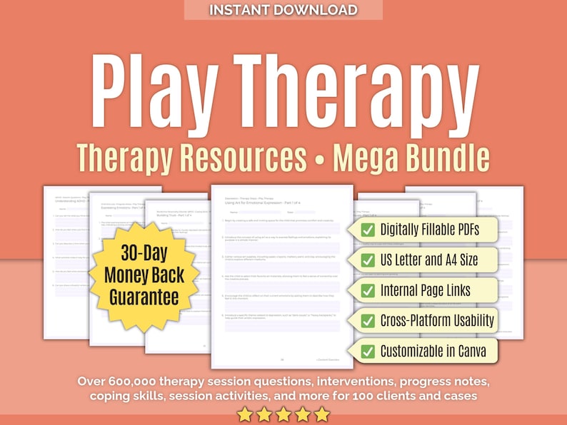 Play Therapy • Therapy Resources Mega Bundle • Templates, Worksheets ...
