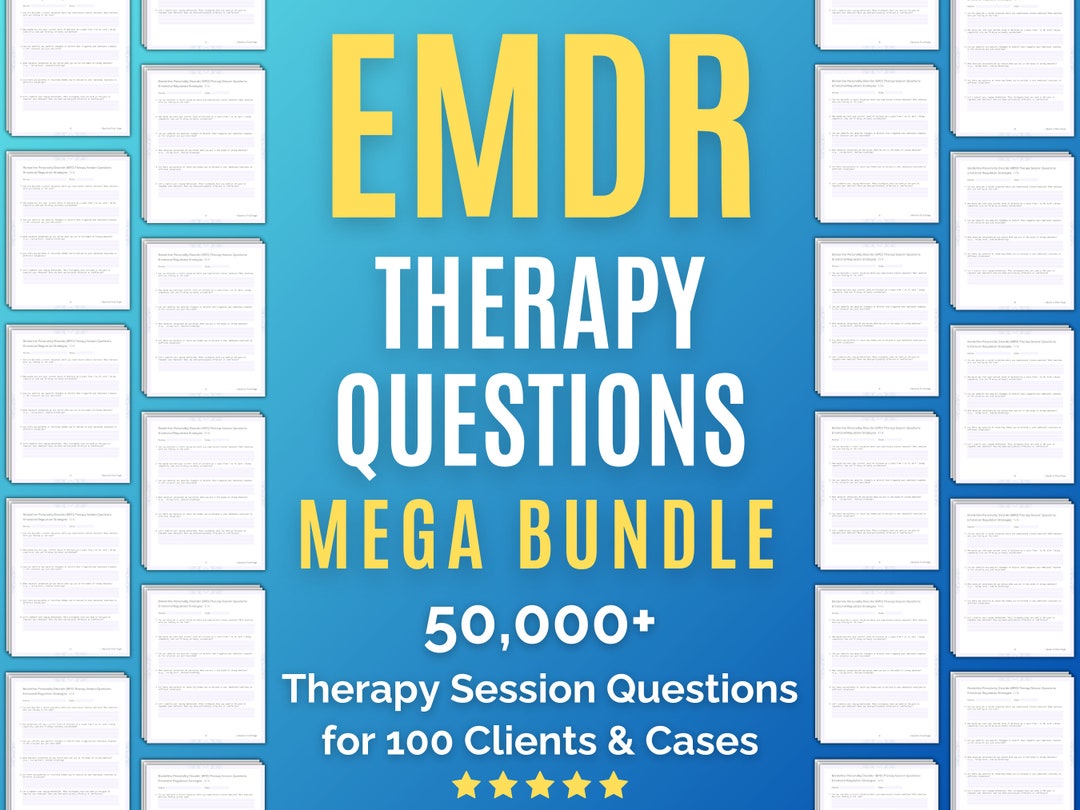EMDR Questions Mega Bundle EMDR Therapy Session Question Worksheet