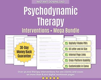 Psychodynamische Therapie • Eingriffs-Mega-Bundle • Einsichtstherapie, Klinische Eingriffe, Therapietechniken, Tiefencoaching, Templates