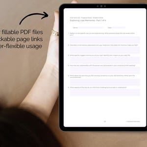 Digital tablet mockup – PDF workbook Therapy Progress Notes Shadow Work English