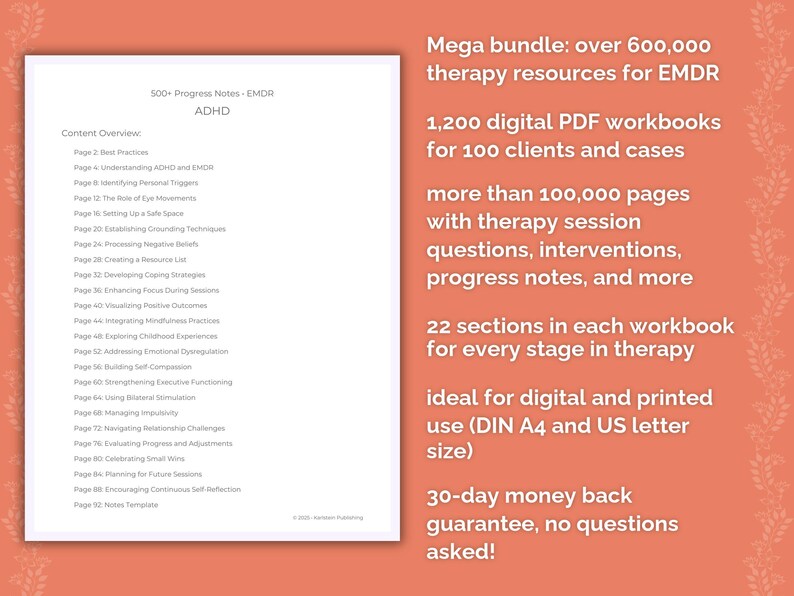 EMDR • Therapy Resources Mega Bundle • Mental Health, Templates ...