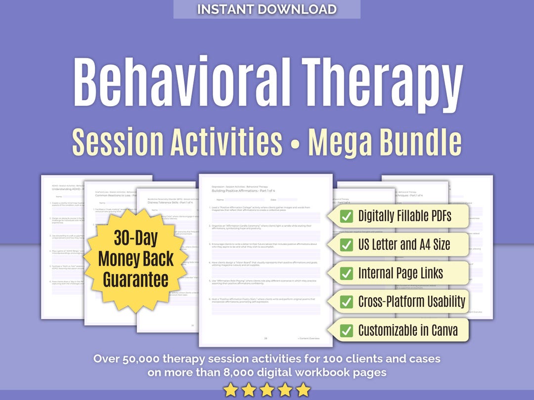 Behavior Modification Activities Behavioral Therapy • Session Activities Mega Bundle • Interactive ...
