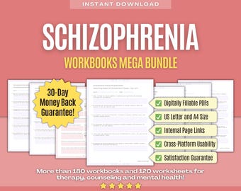 Schizophrenia Therapy Mega Bundle | Schizophrenia Counseling, Mental Health, Session Questions, Interventions, Progress Notes, Activities