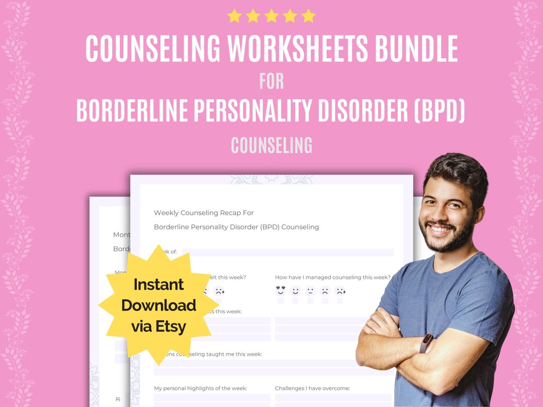 Borderline Personality Disorder BPD Counseling Worksheets Bundle 40 ...