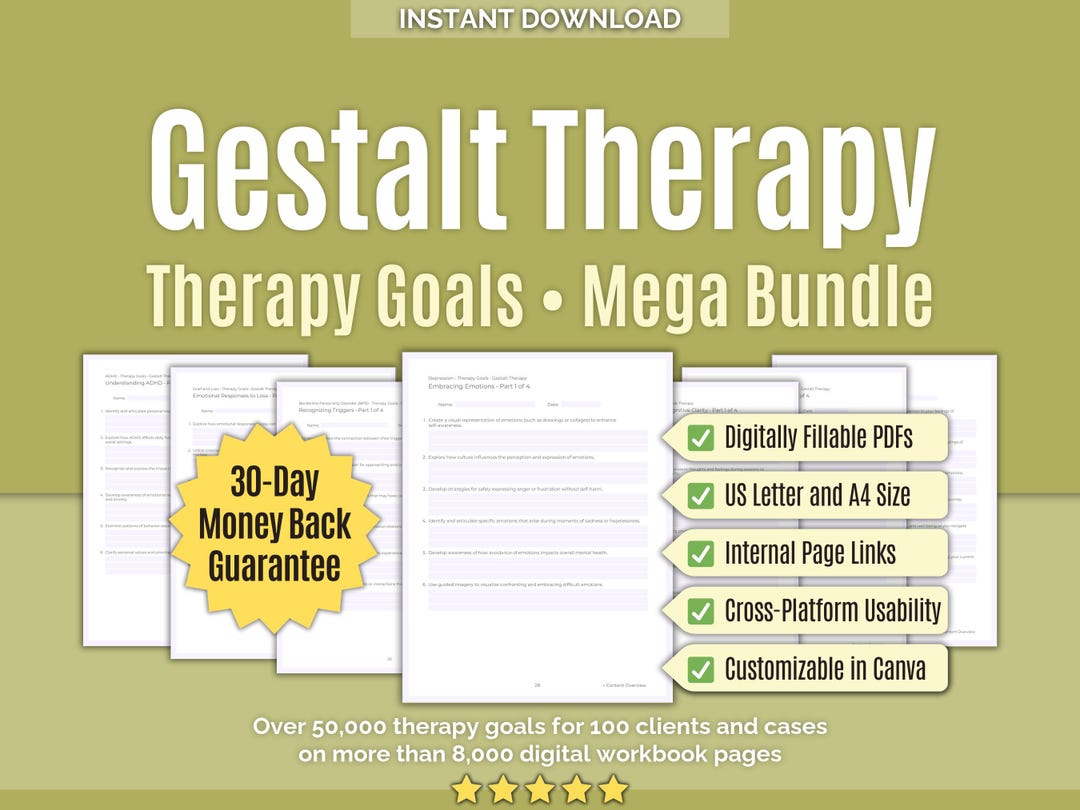 Gestalt Therapy • Therapy Goals Mega Bundle • Gestalt Awareness, Mental ...