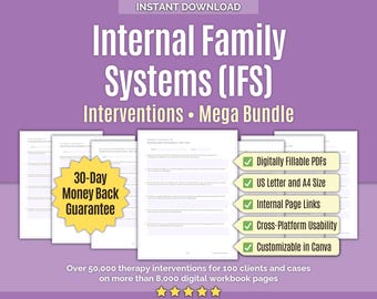 Internal Family Systems (IFS) • Interventions Mega Bundle • Mental Health, Tools, Internal Family Guide, Worksheets, Therapy Techniques