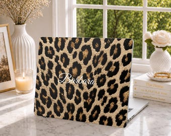 Personalized Leopard MacBook Case, Protective Hard Cover Air 13 15 Pro 14 16 #74U-1C26