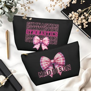 Personalisierte Gymnastik-Zubehör-Tasche, benutzerdefinierter Name Turner oder Trainer, Gymnastik-Team Taschen Geschenk, Turner-Namen-Schule-Federmäppchen
