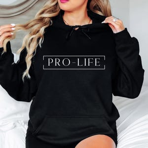 Women&#39;s Pro-Life Hoodie: Black Christian Pullover Sweatshirt