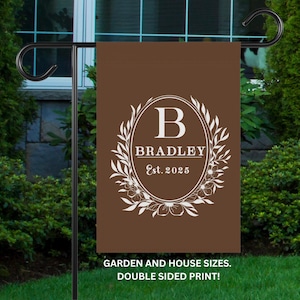 Personalized monogram flag, Personalized garden flag, Customized welcome flag, Summer porch decor, Personalized housewarming gift House flag