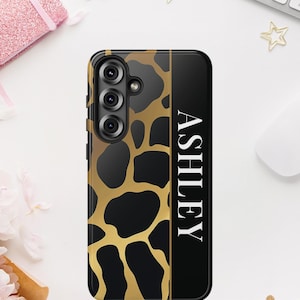 Personalized Leopard Samsung Galaxy S24 Tough Phone Case, Leopard Design, Birthday Gift Her, Animal Aesthetic Gift, S25 S23 S22 S21 S20 S10