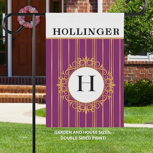 Family name monogram flag, Personalized garden flag, Customized welcome flag, Summer porch decor, Personalized housewarming gift House flag