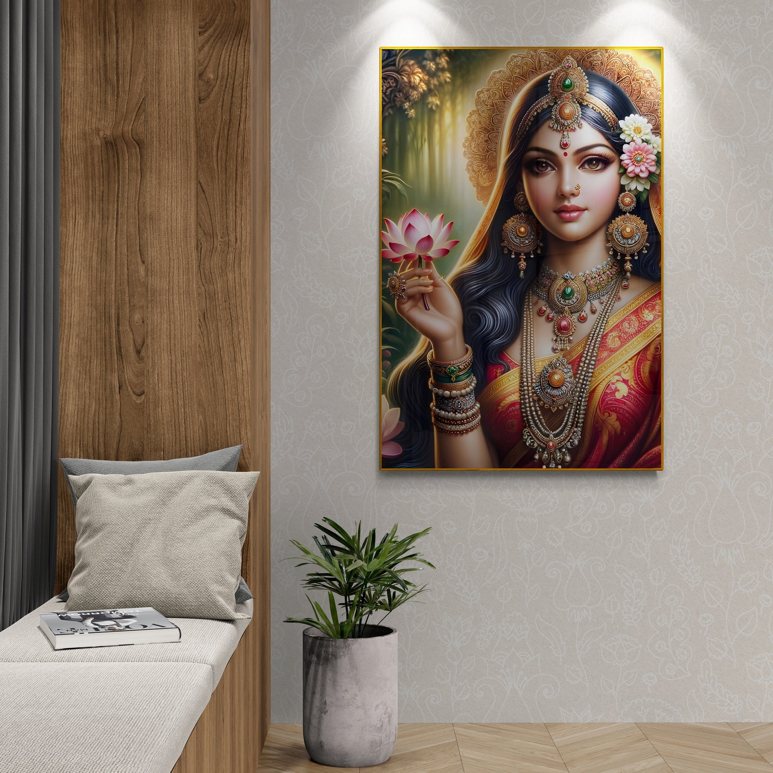 Goddess of Love Rati Devi Art Print Jewels and Lotus Indian Hindu Deity ...