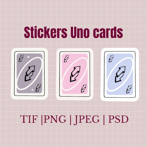 3 stickers uno cards