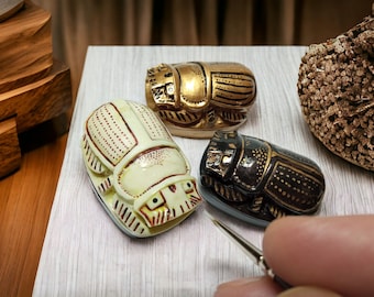 Handmade Ancient Sacred Egypt scarab amulet. Resin Kephri beetle. Ideal spring gift. Egyptian home decor. Kepher. 1.57 inches