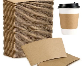 Custom Traditional Kraft Cup Sleeves, Personalized Coffee Cup Sleeve 12-16 oz