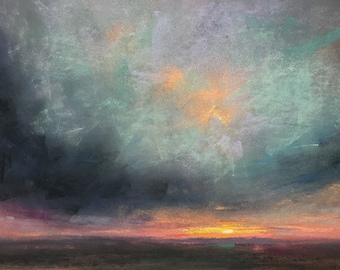 Original painting | Winter Sky | Original soft pastel painting | High quality pastelmat paper | 8 x 6 inches | Affordable art