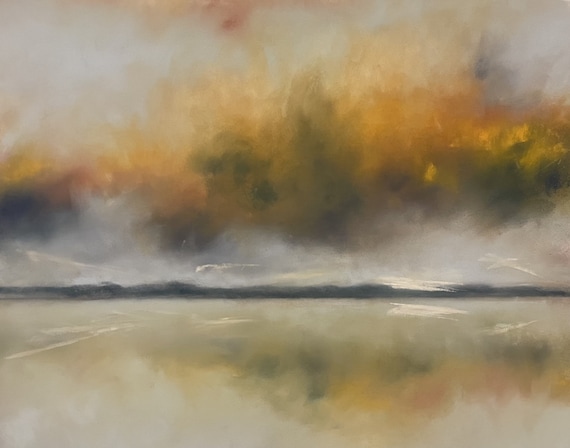 Original painting, sky painting, soft pastel art, rain cloud painting, dramatic sky, original wall art, landscape painting, coastal art,