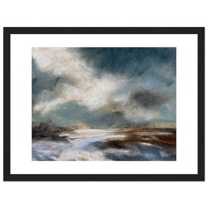 Framed Print | Heavens Vault | A soft pastel painting of a winter landscape printed and framed, sky painting, skyscape, impressionist art