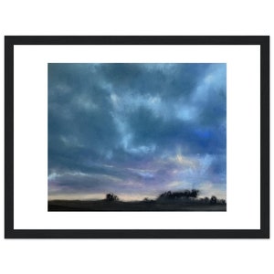 Framed Print | Sky Flux | A soft pastel painting, moody sky, landscape print, stormy sky, clouds, dramatic artwork, skyscape, Ayrshire coast