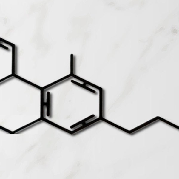 THC Molekül | Cannabis Wandbild | Unkraut Bild | Marihuana Dekor | WEED Hanf Symbol | Chemische Formel | Wandsticker | Raucher Geschenk