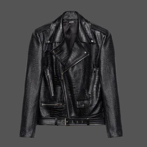 ★COOR★ Lambskin embossed washed trim biker jacket black MUSINSA | COOR Lambskin Embo Washed Trimming Biker Jacket