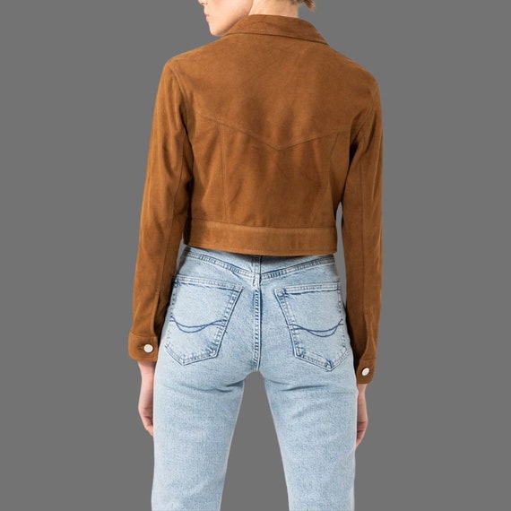 【BAON】Detone suede cropped collar jacket Buy Brown Suede Cropped Jacket from Next Luxembourg