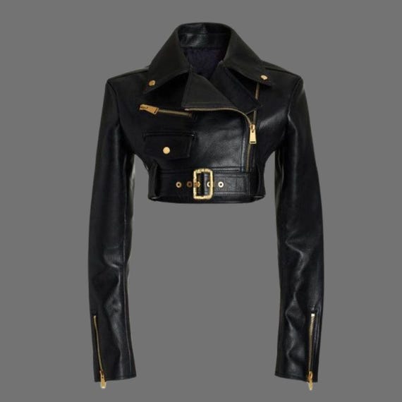 Chaqueta De Cuero PU Para Mujer, Chaqueta De Costura Con Cremallera