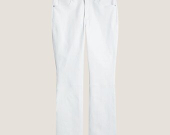 Handmade White Leather Pants – Straight Leg, Mens Trousers
