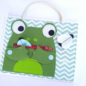 Hungriger Frosch, Quiet Book Card, Quiet Book, Quiet Book Page, Belegtes Spielzeug, Didaktisches Spielzeug, Aktivitätsspielzeug, Montessori, Lernspielzeug, Spielzeug 2-5 Jahre