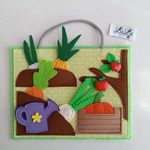 Garten, Gemüse, Quiet Book Card, Quiet Book, Quiet Book Page, Beschäftigt Spielzeug, Didaktisches Spielzeug, Aktivitätsspielzeug, Montessori, Lernspielzeug,