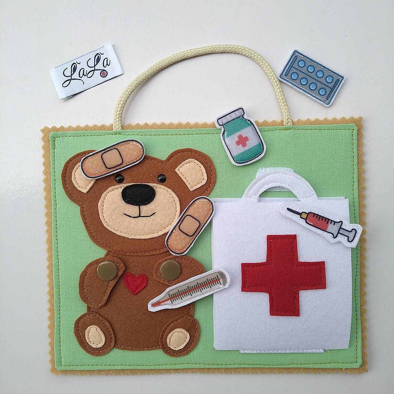 Sick Bear, Quiet Book Card, Quiet Book, Quiet Book Page, Busy Toy, Didactic Toy, Activity Toy, Montessori, Educational Toy, Toy 2-5 years