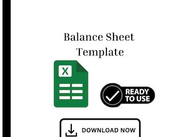 Balance Sheet Excel Template: Automated Financial Statement Tracker (Digital Download)