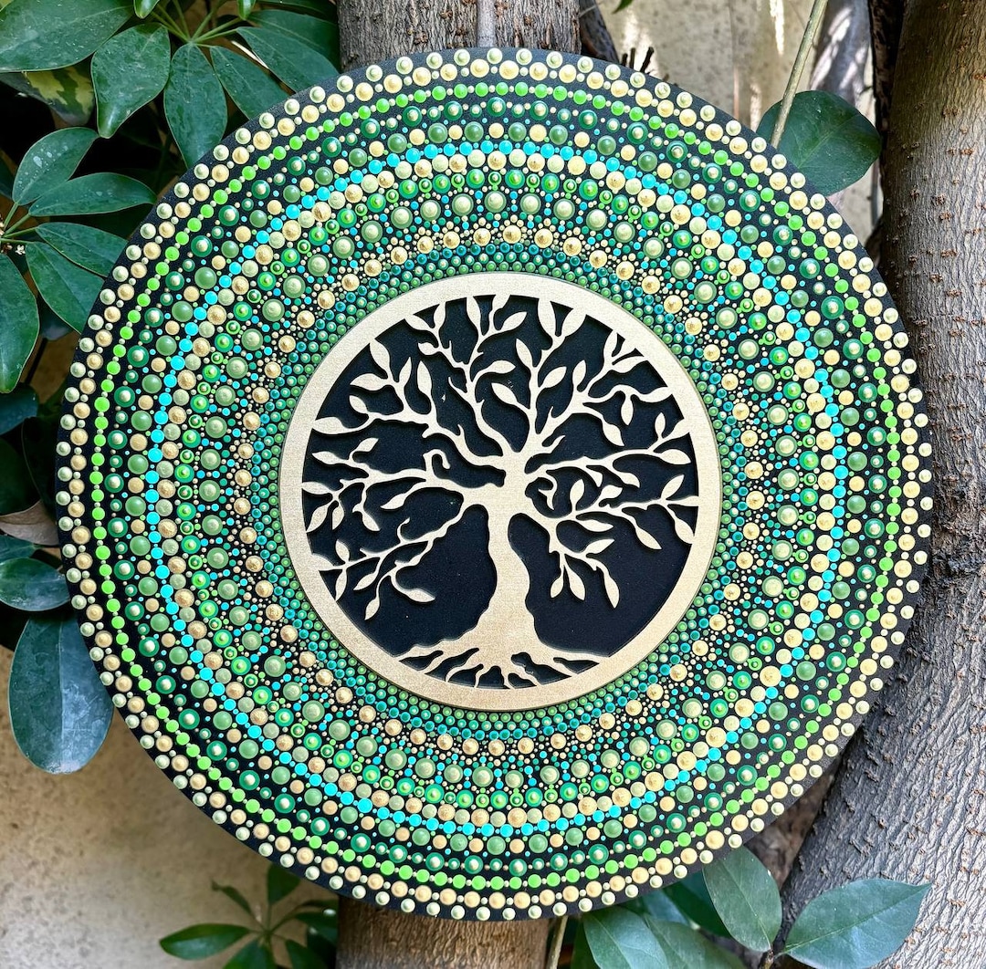 Hand Painted Mandala, With the Pointillism Technique - Etsy