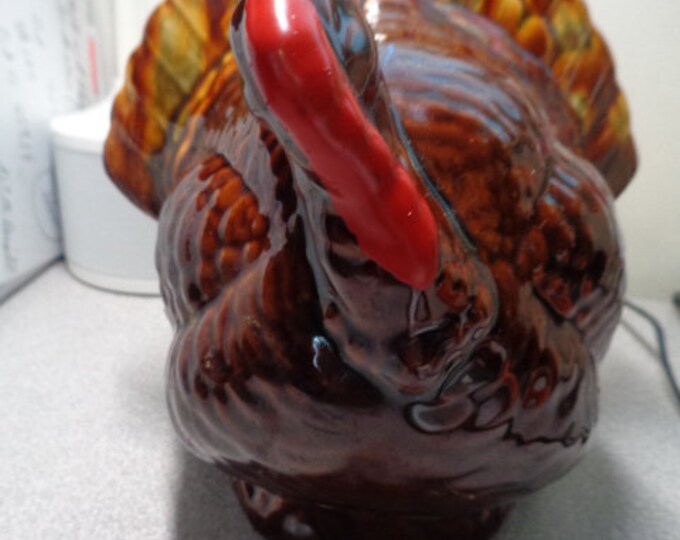 VINTAGE Thanksgiving Turkey Ceramic Glazed Large Center Piece Mascot Etsy