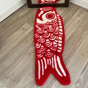 Handmade Koi Fish Tufted Rug: Japanese Decor - Etsy