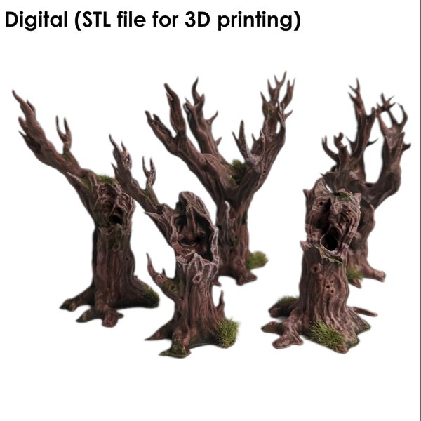 Digital Damaged and Decaying Trees for 3D printing