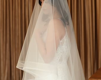 Horsehair trim drop veil Horsehair Edged Veil, Cathedral Drop Veil, Drop Veil,Wedding Veil,Tulle,Custom Bridal Veils Ribbon Edge Veil