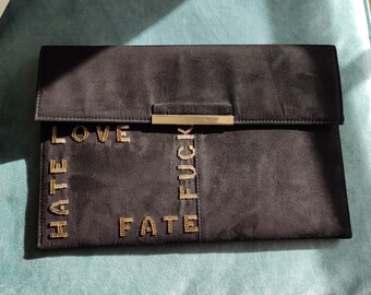 Black Evening Clutch Envelope - Unique gift for her