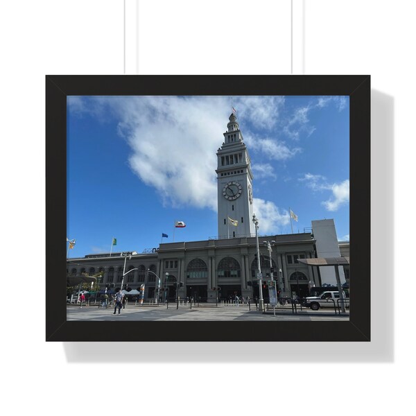 Poster horizontal encadré du Ferry Building de San Francisco.